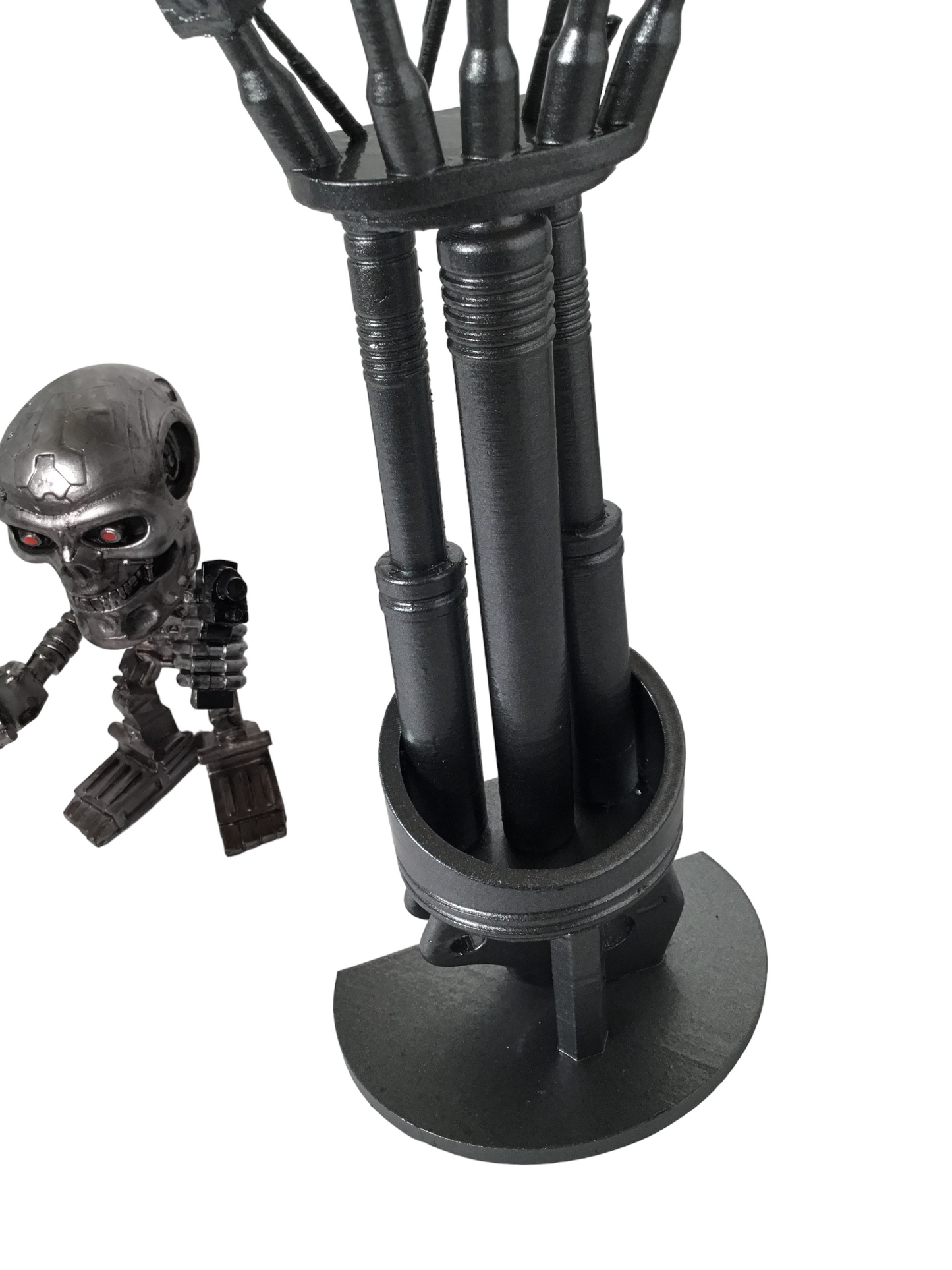 Terminator 2 T-800 Endoskeleton Arm on Stand - Endoarm Cosplay Prop 12 inches