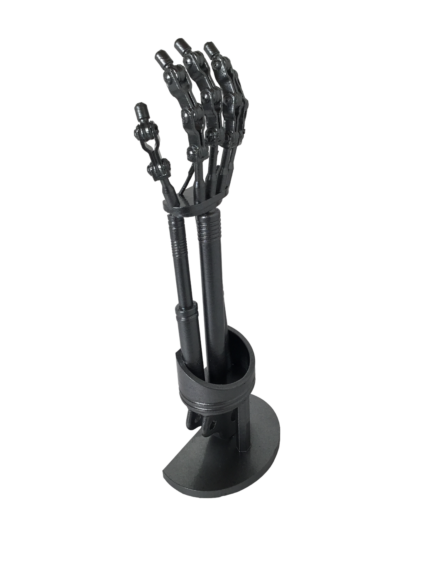 Terminator 2 T-800 Endoskeleton Arm on Stand - Endoarm Cosplay Prop 12 inches