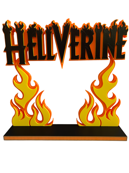 Hellverine Large Flame Collectors Display Sign Wolverine Hellfire Decor 10x10