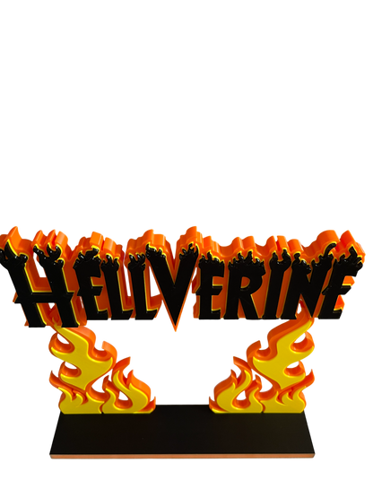 Hellverine Large Flame Collectors Display Sign Wolverine Hellfire Decor 10x10