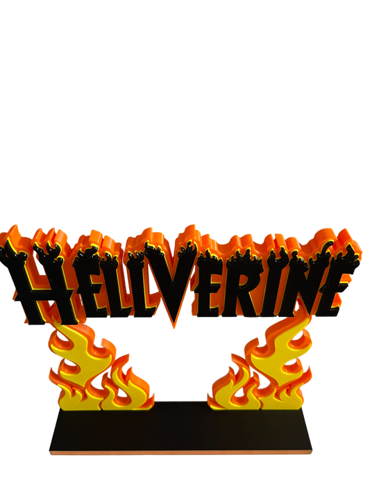 Hellverine Large Flame Collectors Display Sign Wolverine Hellfire Decor 10x10
