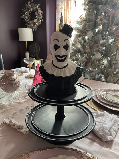 Large Horror Art the Clown 2-Tier Cupcake & Cookie Display Stand 17” Party Tray