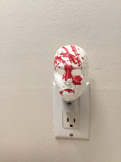 Jason Mask AUTO LED Plug in Night Light Lamp - Scary, Spooky, Horror, Gothic Fun