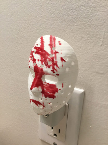 Jason Mask AUTO LED Plug in Night Light Lamp - Scary, Spooky, Horror, Gothic Fun