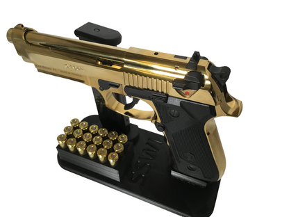 9mm Gun, Bullets and Magazine Display Stand - Any Color, Handgun Clip Holder