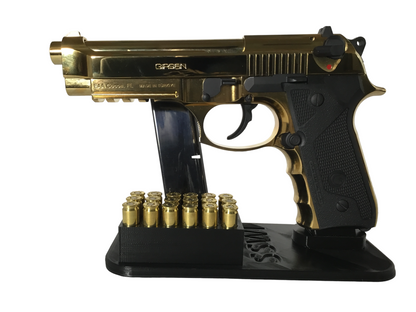 9mm Gun, Bullets and Magazine Display Stand - Any Color, Handgun Clip Holder