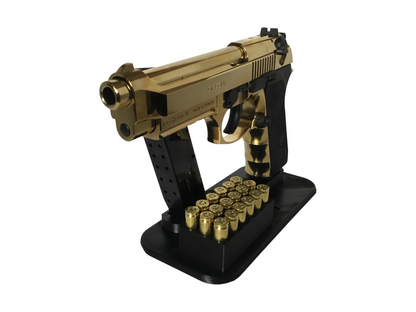 9mm Gun, Bullets and Magazine Display Stand - Any Color, Handgun Clip Holder