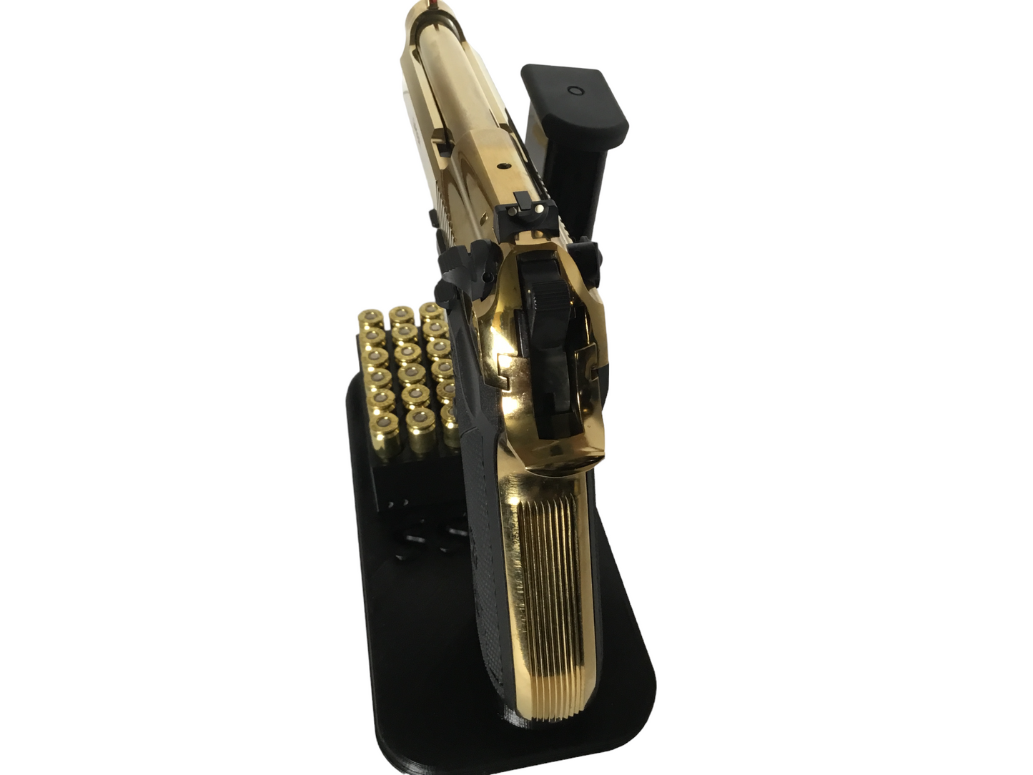 9mm Gun, Bullets and Magazine Display Stand - Any Color, Handgun Clip Holder