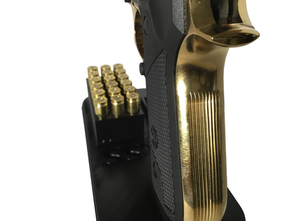 9mm Gun, Bullets and Magazine Display Stand - Any Color, Handgun Clip Holder