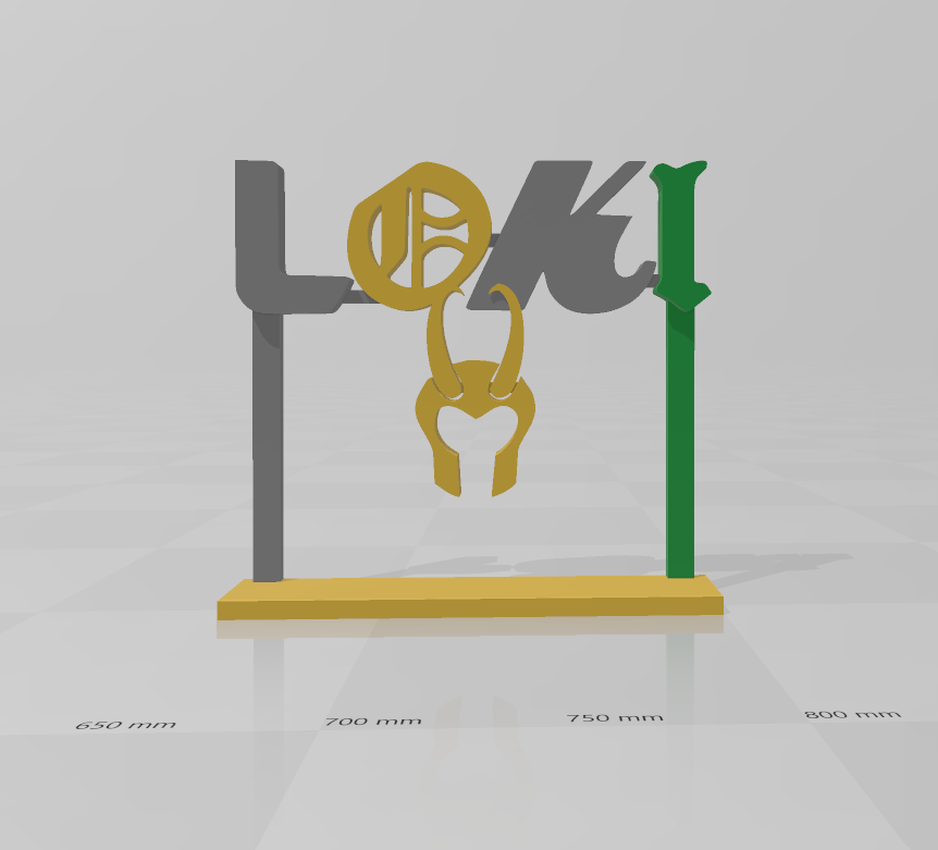 Loki 3D printed title sign art logo shelf wall display mount Marvel Many Options