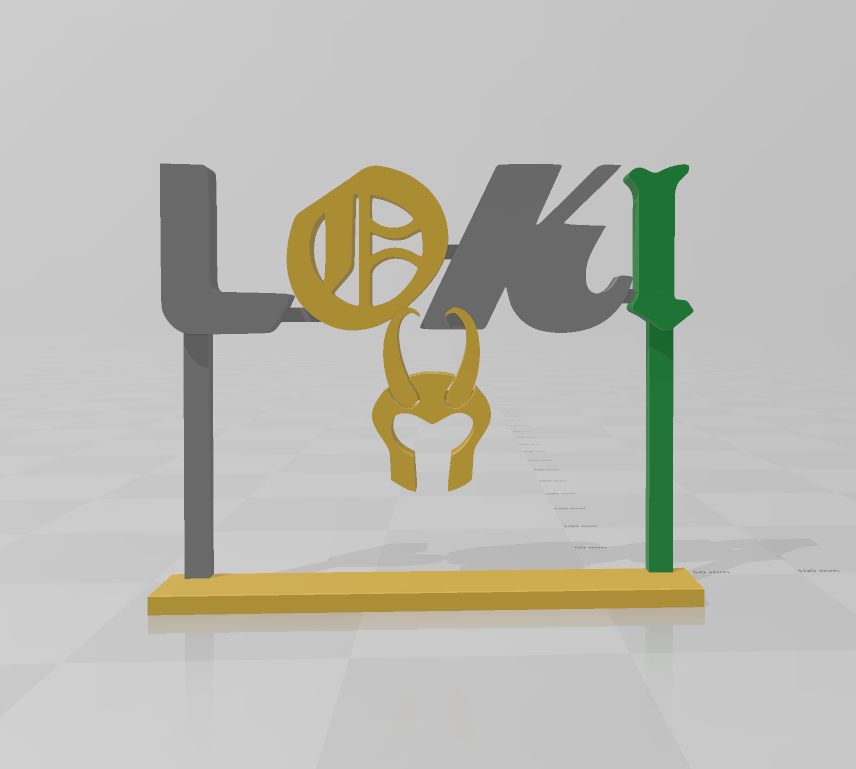 Loki 3D printed title sign art logo shelf wall display mount Marvel Many Options