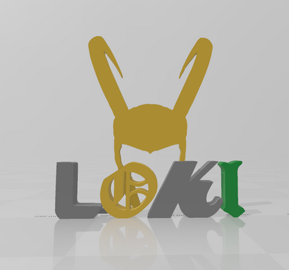 Loki 3D printed title sign art logo shelf wall display mount Marvel Many Options