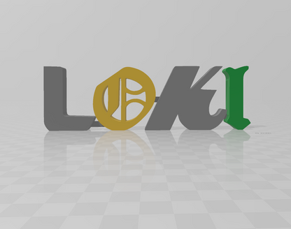 Loki 3D printed title sign art logo shelf wall display mount Marvel Many Options