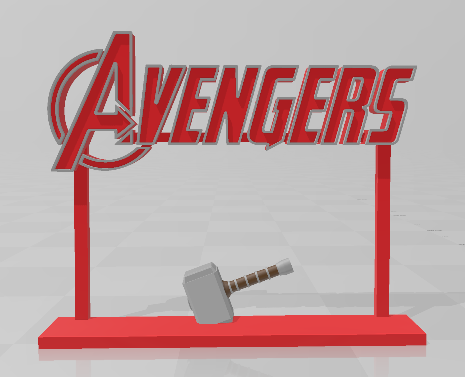 Multi-Color Avengers 3D printed art display logo shelf stand wall Many Options