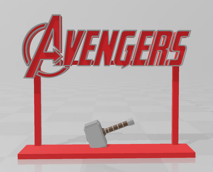 Multi-Color Avengers 3D printed art display logo shelf stand wall Many Options