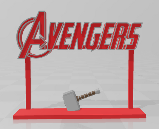 Multi-Color Avengers 3D printed art display logo shelf stand wall Many Options