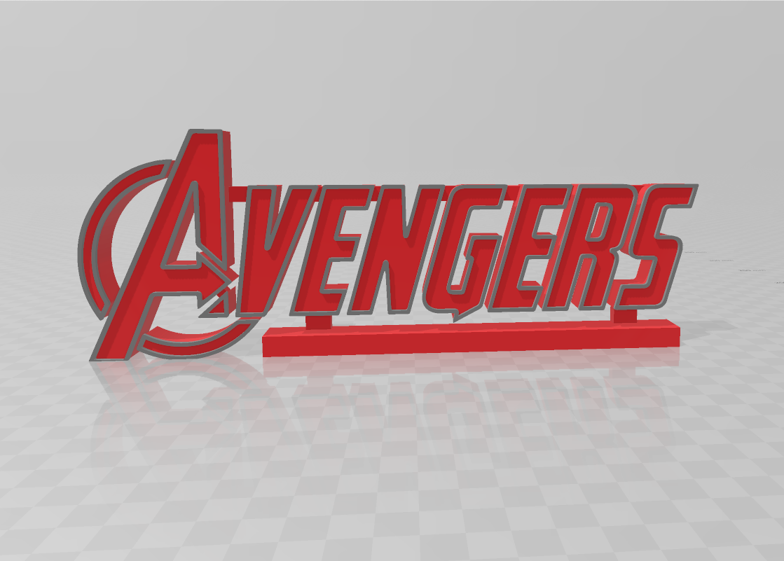 Multi-Color Avengers 3D printed art display logo shelf stand wall Many Options
