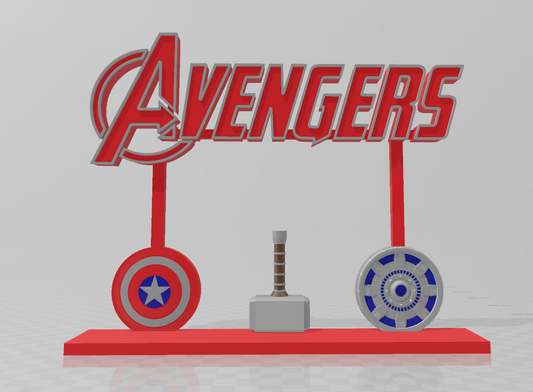 Large Avengers Multi-Color display logo shelf stand wall Marvel ft Emblems
