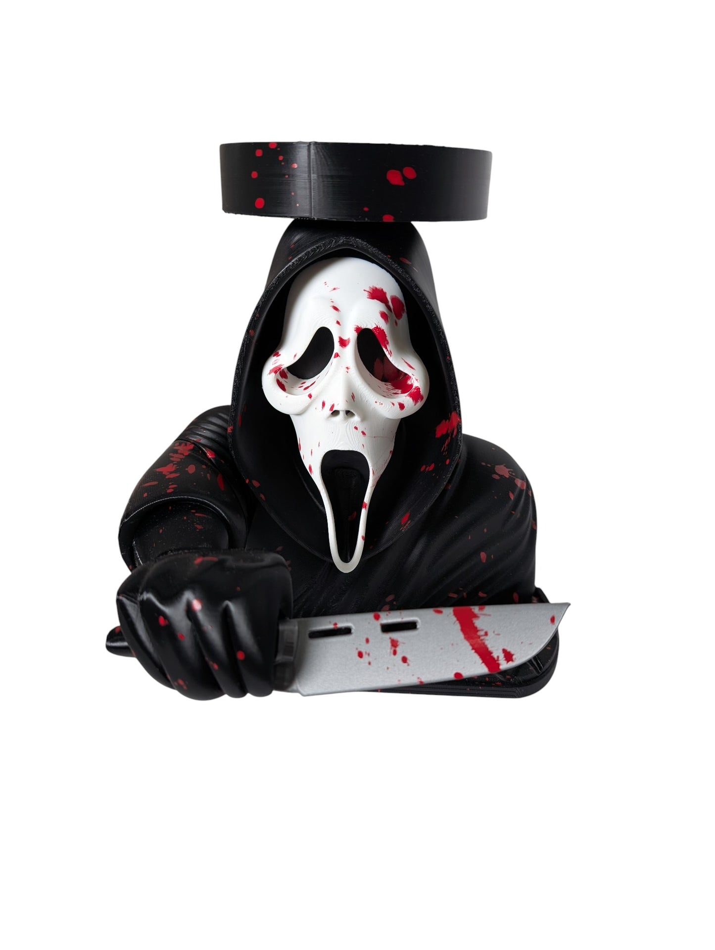 Ghostface Scream Blood Splatter Candle Holder Horror Decor Display Stand 9"