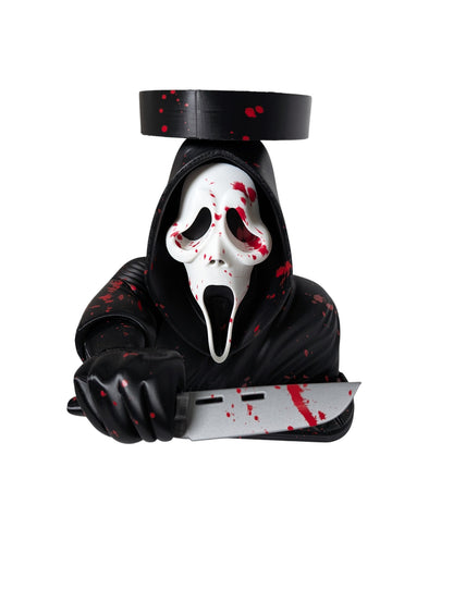 Ghostface Scream Blood Splatter Candle Holder Horror Decor Display Stand 9"