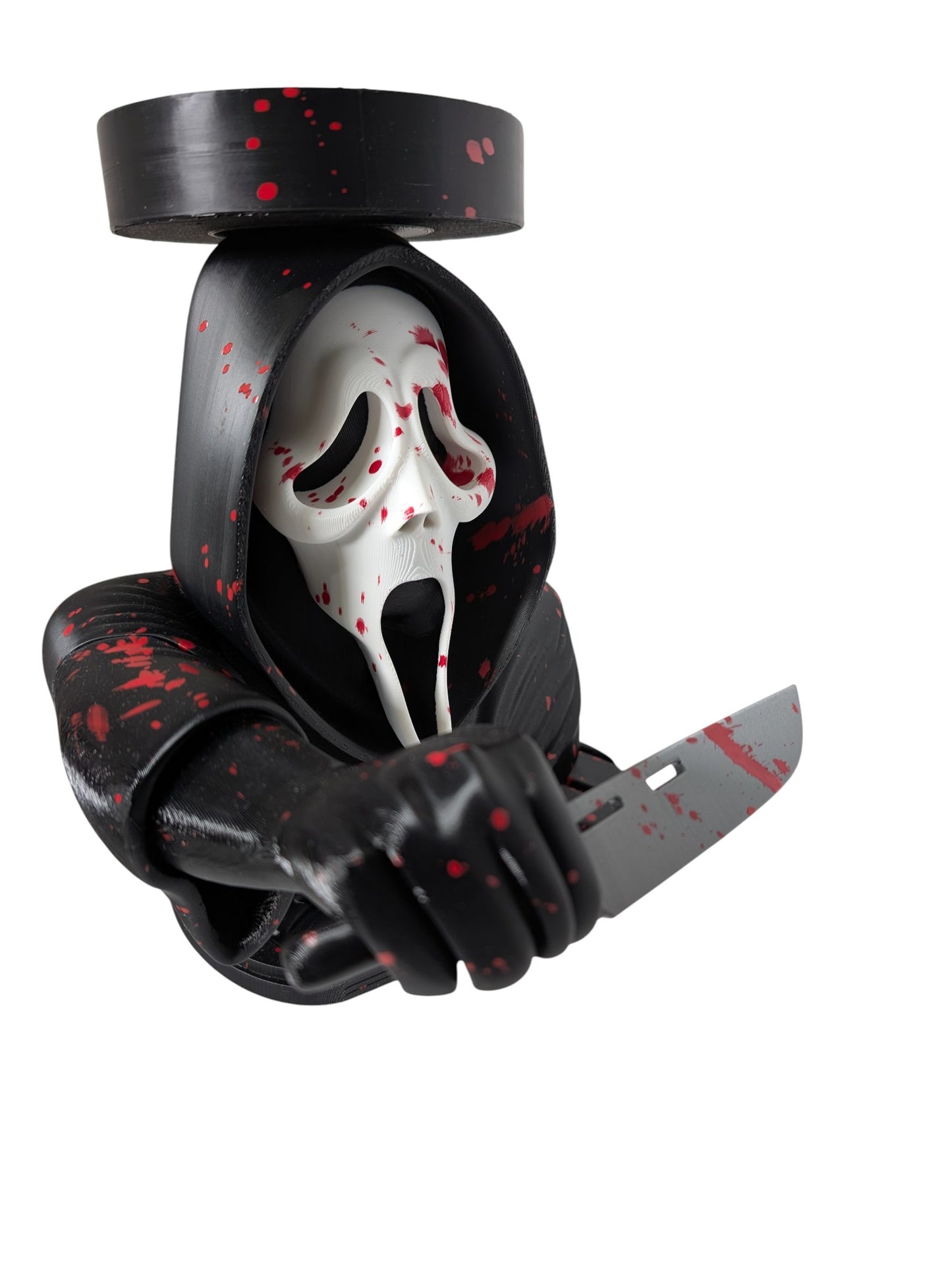Ghostface Scream Blood Splatter Candle Holder Horror Decor Display Stand 9"