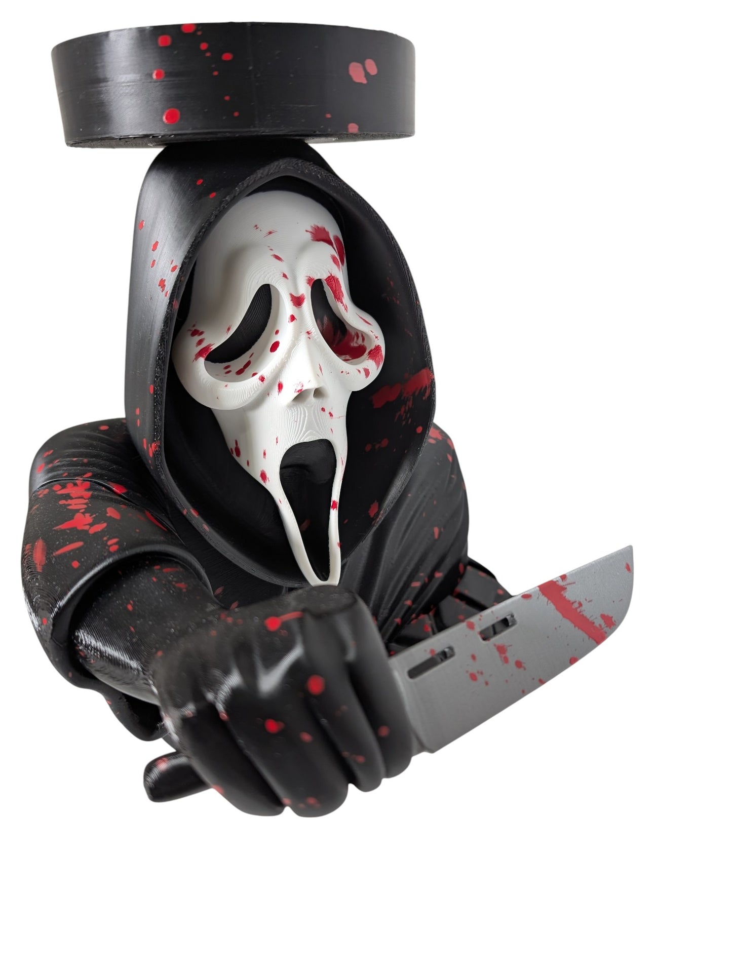 Ghostface Scream Blood Splatter Candle Holder Horror Decor Display Stand 9"