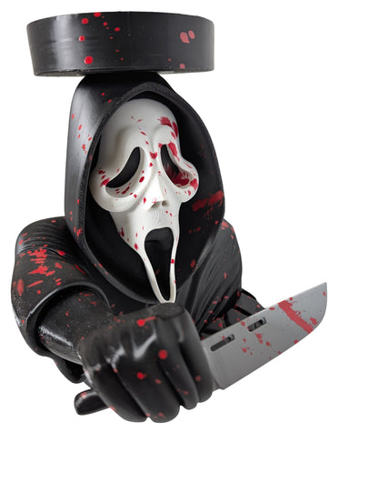 Ghostface Scream Blood Splatter Candle Holder Horror Decor Display Stand 9"