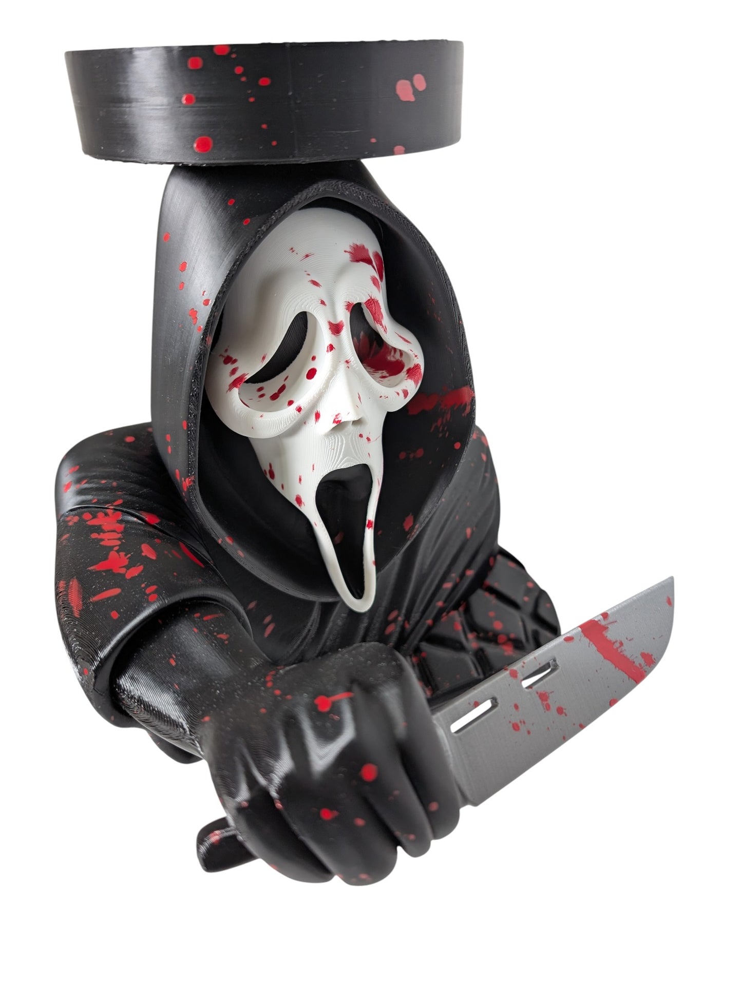Ghostface Scream Blood Splatter Candle Holder Horror Decor Display Stand 9"