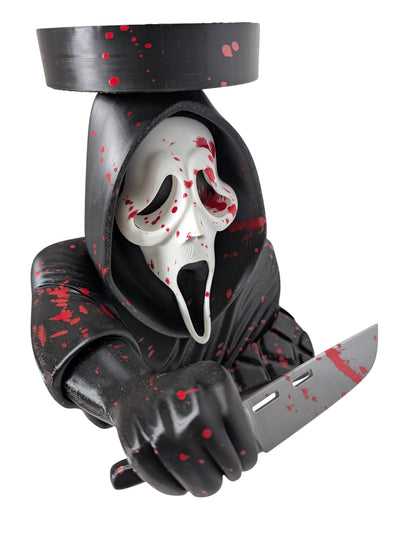 Ghostface Scream Blood Splatter Candle Holder Horror Decor Display Stand 9"