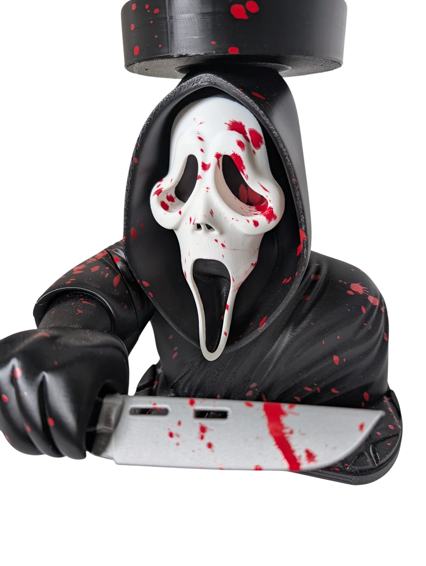 Ghostface Scream Blood Splatter Candle Holder Horror Decor Display Stand 9"