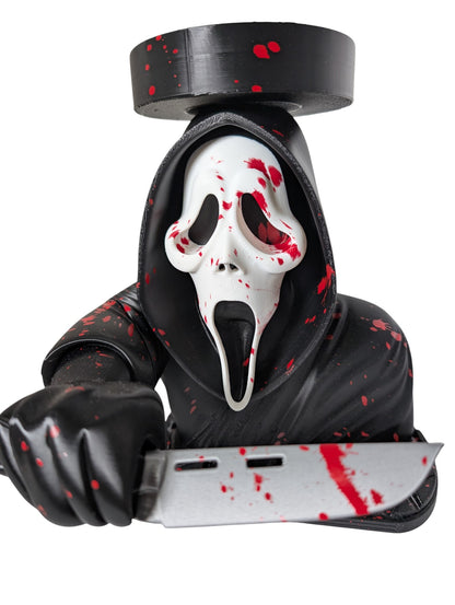 Ghostface Scream Blood Splatter Candle Holder Horror Decor Display Stand 9"