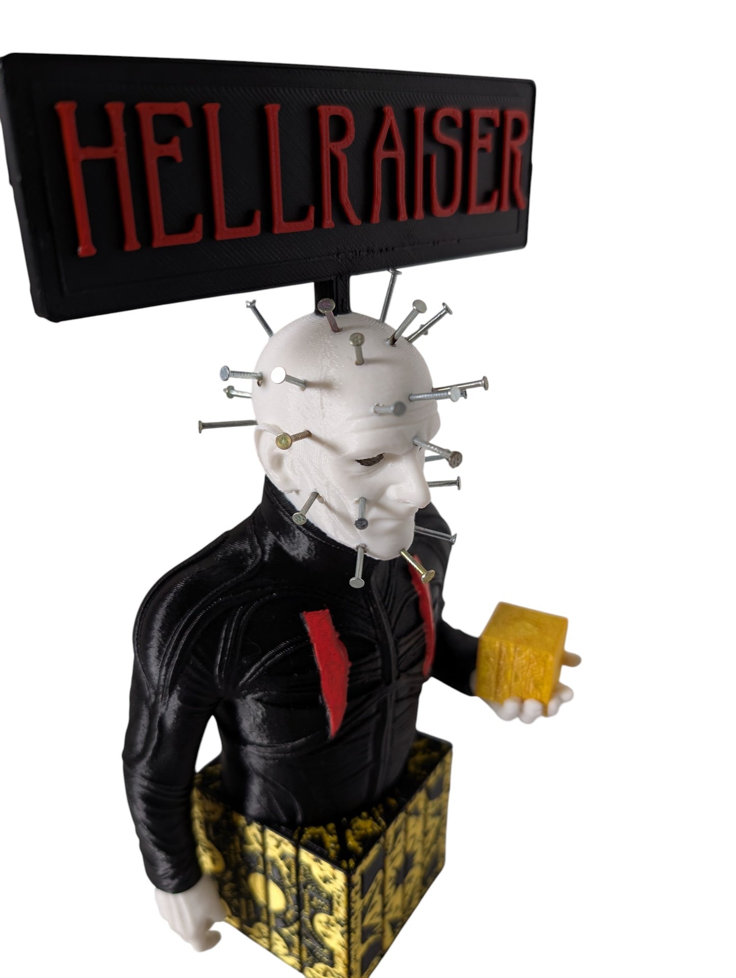 Hellraiser Pinhead Display 8”H with Real Metal Nails Horror Art