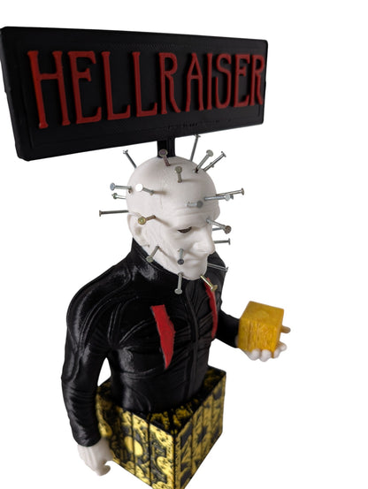 Hellraiser Pinhead Display 8”H with Real Metal Nails Horror Art