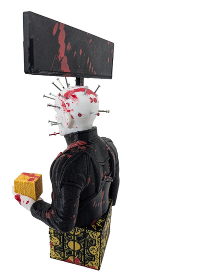 Hellraiser Pinhead Display 8”H Blood Splatter & Real Metal Nails Horror Art