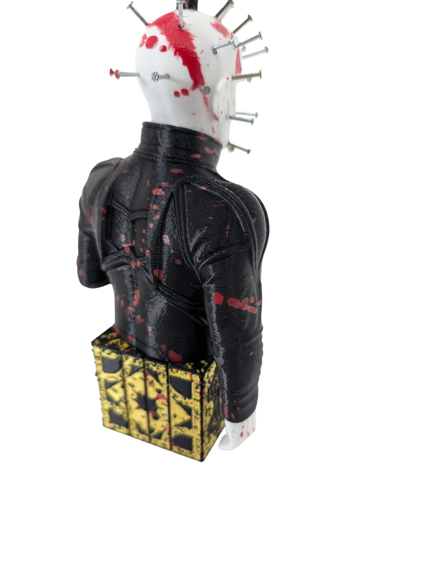 Hellraiser Pinhead Display 8”H Blood Splatter & Real Metal Nails Horror Art