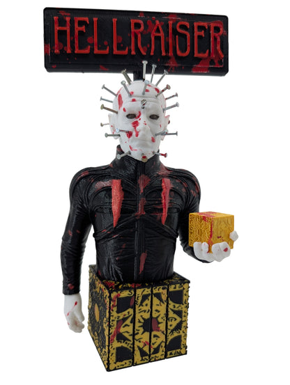 Hellraiser Pinhead Display 8”H Blood Splatter & Real Metal Nails Horror Art