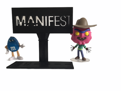 Manifest TV Display Sign Stand For Funko Pops and More