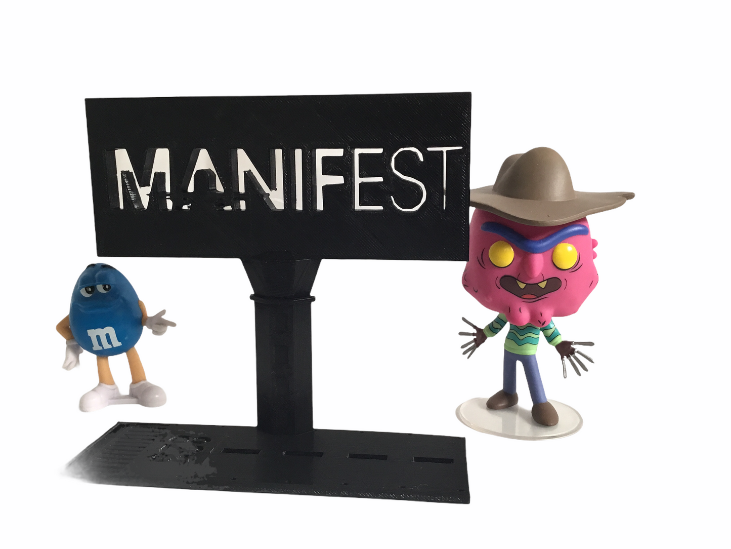 Manifest TV Display Sign Stand For Funko Pops and More
