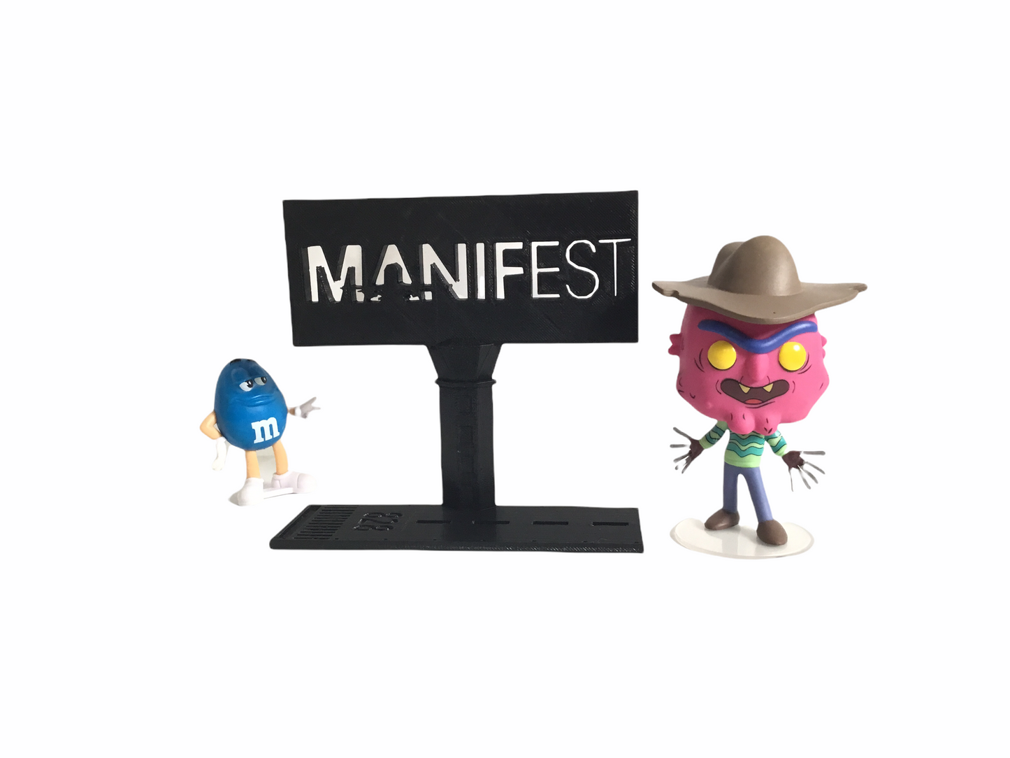 Manifest TV Display Sign Stand For Funko Pops and More