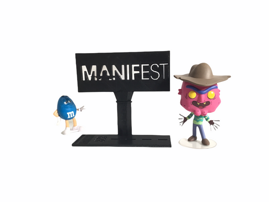 Manifest TV Display Sign Stand For Funko Pops and More