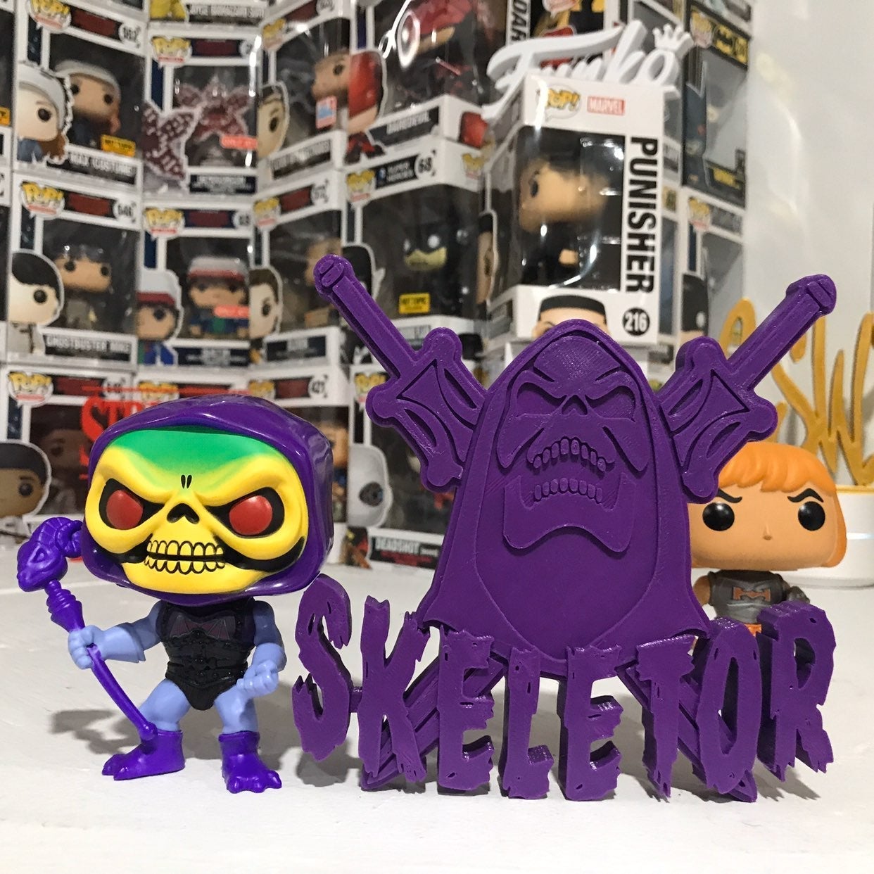 Skeletor Display Sign Stand
