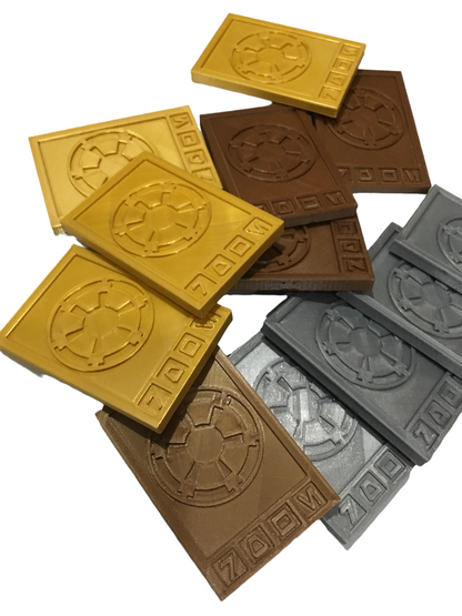 Star Wars Imperial / Sabacc Credits - Credit Set - Gold, Silver, And Bronze