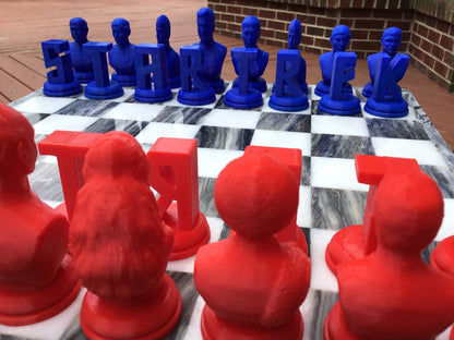 Star Trek (FAN ART) Chess Set Spock, Kirk, Scotty, Picard, Data, Worf