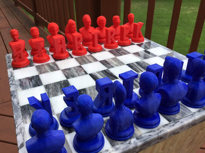 Star Trek (FAN ART) Chess Set Spock, Kirk, Scotty, Picard, Data, Worf
