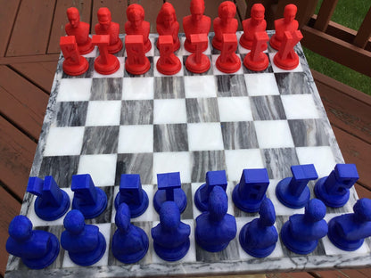 Star Trek (FAN ART) Chess Set Spock, Kirk, Scotty, Picard, Data, Worf