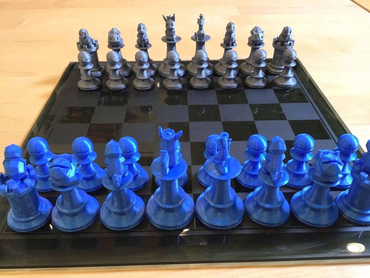 Custom Pokemon Chess Set Squirtle, Pikachu, Mew, Charmander, Pokeball, Bulbasaur
