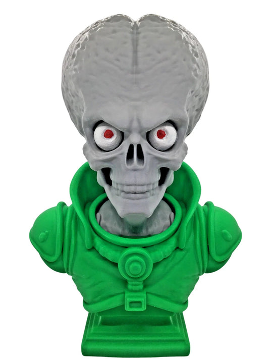 Large 12" Detailed Mars Attacks Alien Martian Sculpture Head Sci-Fi Décor Statue