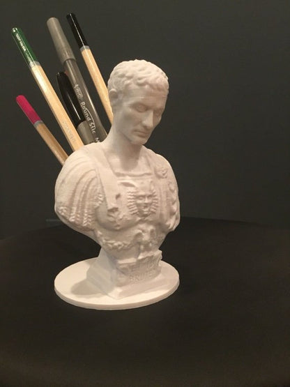 Julius Caesar Ides of March Pen / Pencil Holder Sculpture Desktop Organizer