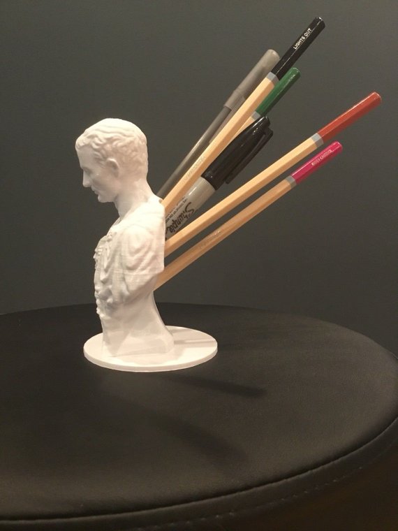 Julius Caesar Ides of March Pen / Pencil Holder Sculpture Desktop Organizer