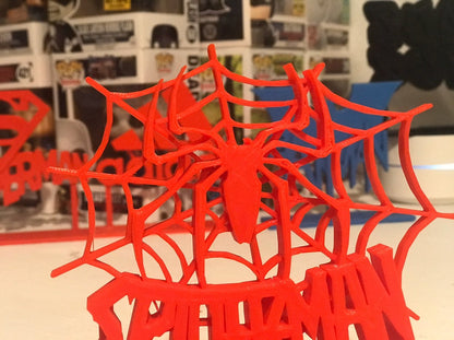 Spiderman With Web Display Sign Stand